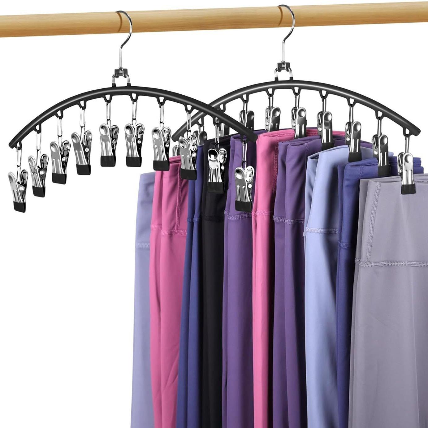 跨境晾晒袜子衣架不锈钢多夹子多功能帽子收纳架子省空间衣架袜夹