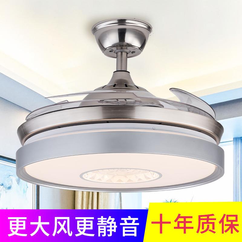 新款餐厅风扇灯静音声控家用节能护眼吊扇灯隐形客厅卧室吊灯风扇