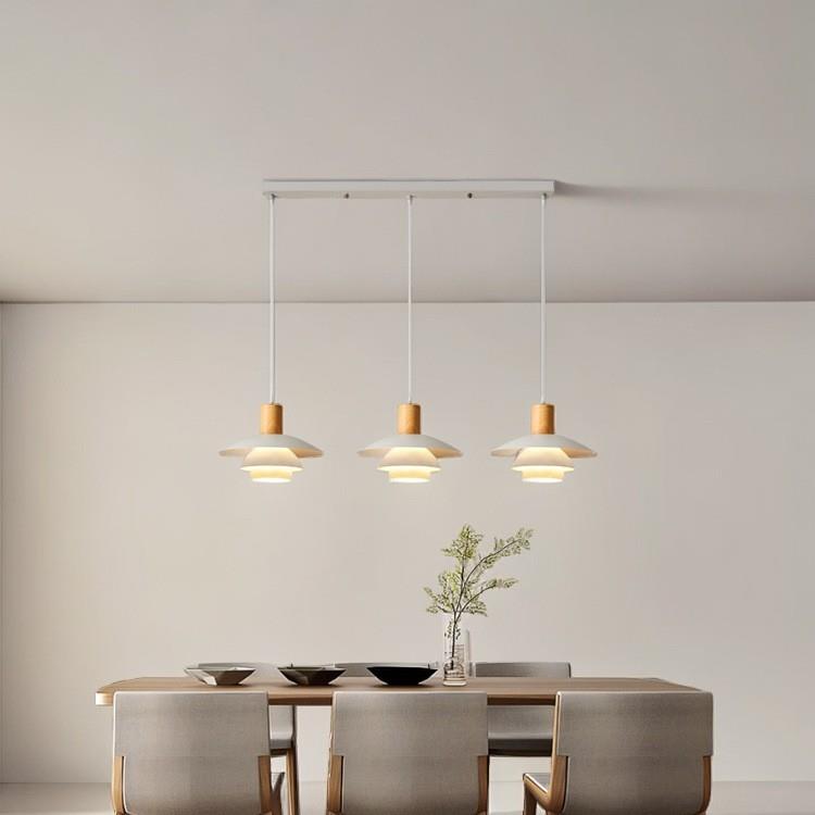 原木奶油风餐厅灯吊灯餐桌饭厅吧台灯民宿茶室书房北欧ph5飞碟灯