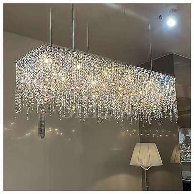 餐厅水晶吊灯吧台岛台轻奢感水晶灯创意大气现代简约餐桌吊灯