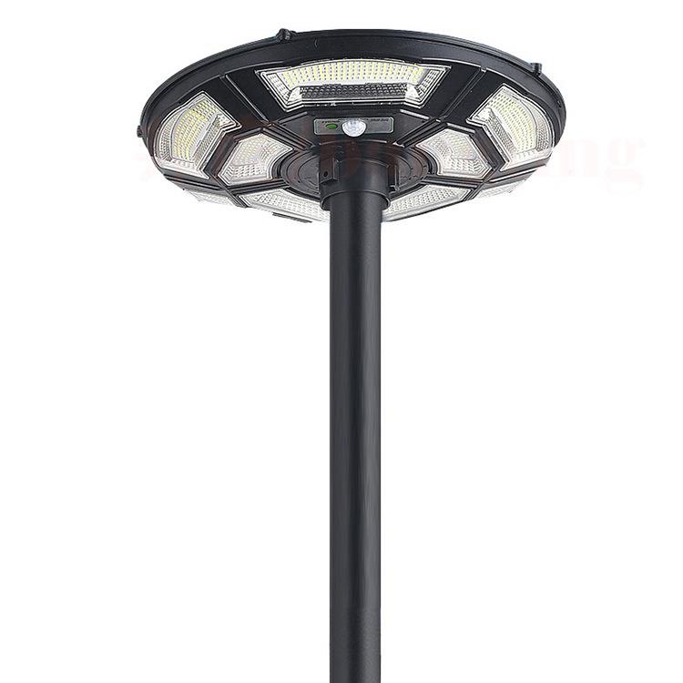 新款跨境LED太阳能一体路灯光控雷达感应带遥控户外庭院高杆灯头