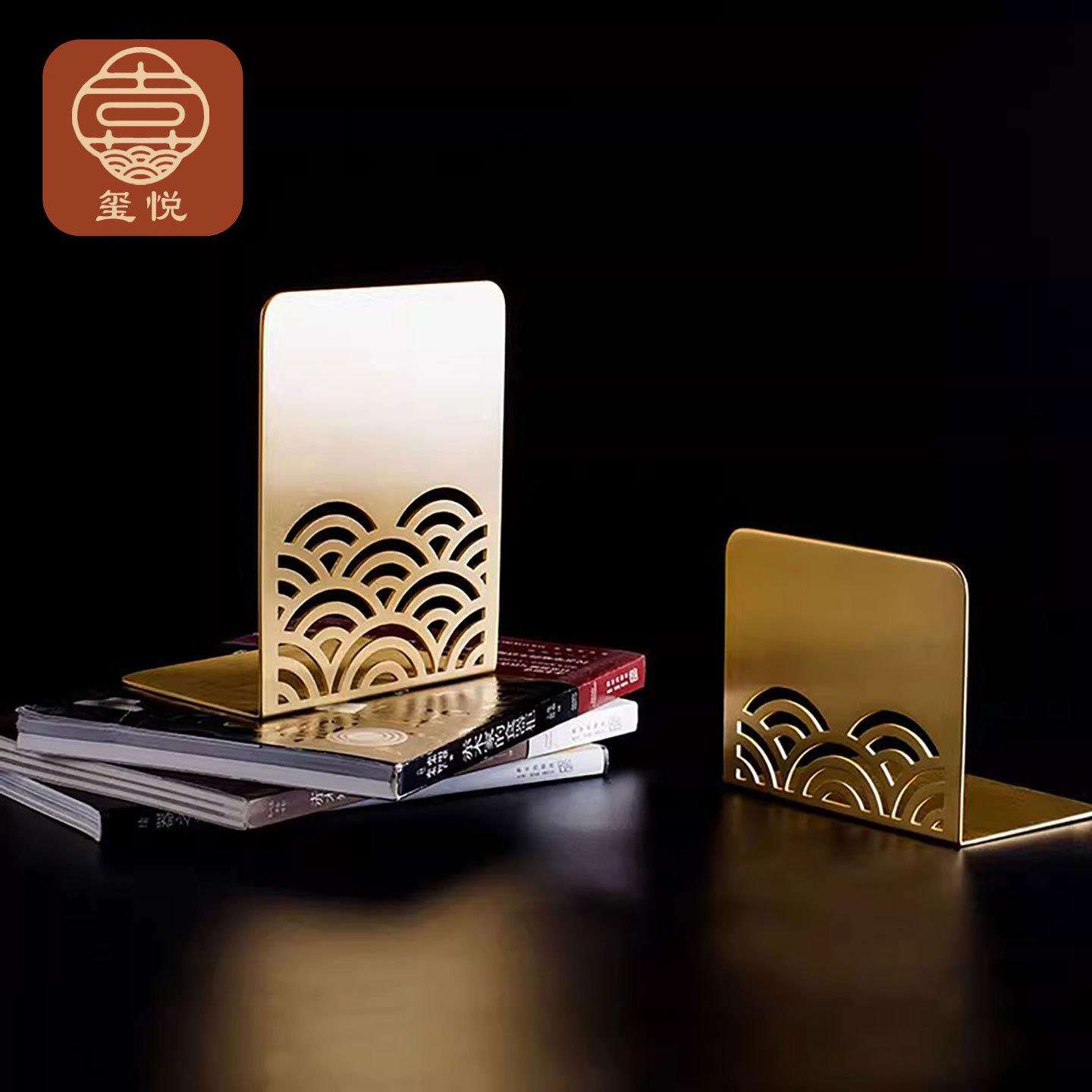 国潮中式书夹书靠书立创意档L支书架固定书本中国风书房摆件装饰