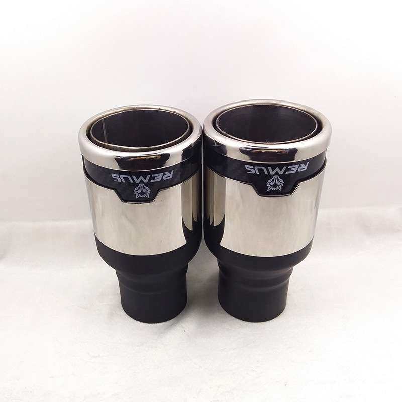 厂家直供 通用型单出带碳纤色高品质不锈钢焊接款消声器/尾喉