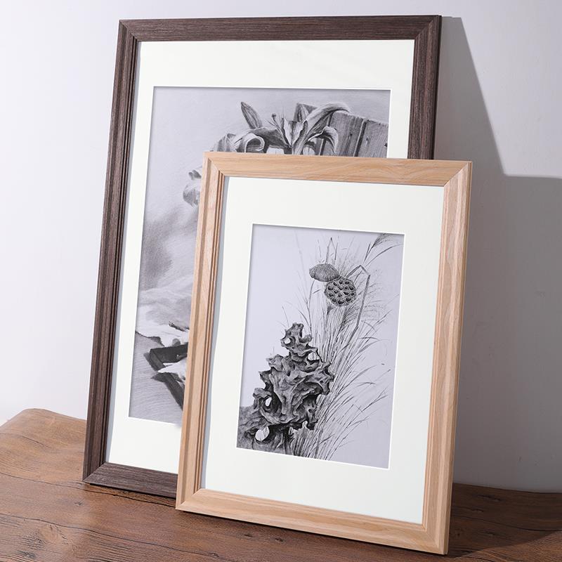 实木a4大画框定 制装裱任意尺寸8k相框挂墙24寸A3框架20外框4k裱