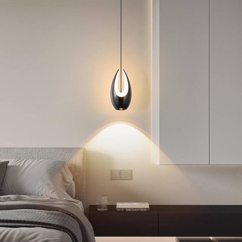可升降卧室床头小吊灯简约现代极简高级感2025新款升降触摸吊线灯