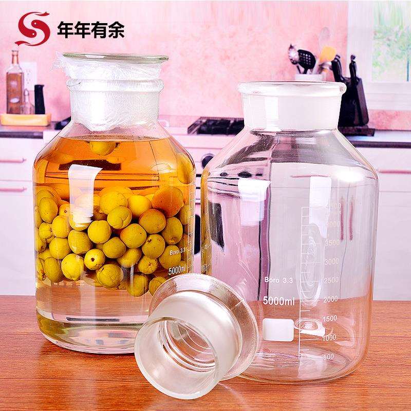 泡酒玻璃瓶加厚10斤20斤带龙头酒坛大容量家用透明泡马小