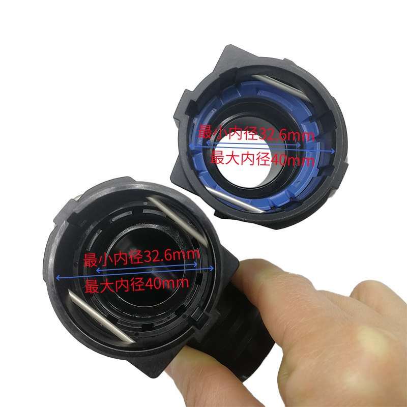 NW26直头冷却水管接头暖风水管接头内径约32mm塑料黑色直弯接头