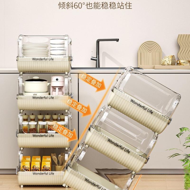 小推车置物架厨房收纳落地储物架家用可移动调料罐蔬菜水果菜篮子