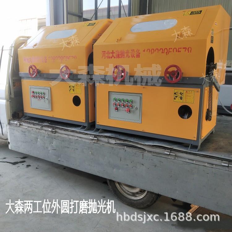 立式两组圆管除锈抛光机 外圆抛光机 钢管铁管抛光机邢台厂家