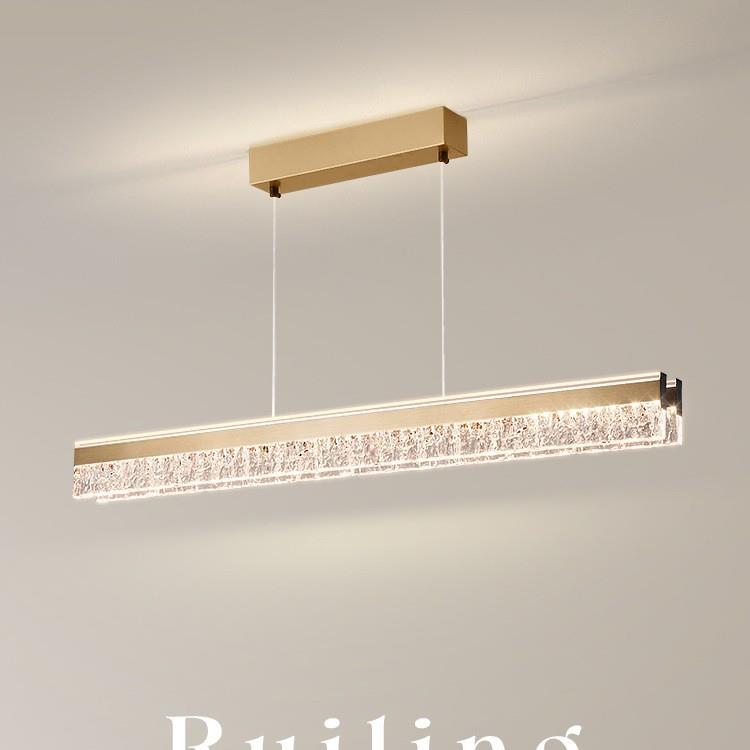 瑞铃餐厅吊灯现代简约创意个性led长条餐桌饭厅极简轻奢水晶灯具