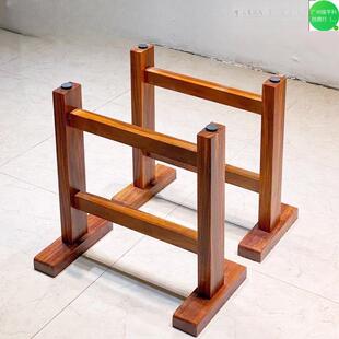 实木桌腿方形实木大板支架岩板茶桌餐桌书桌腿桌架工字美式加厚厂