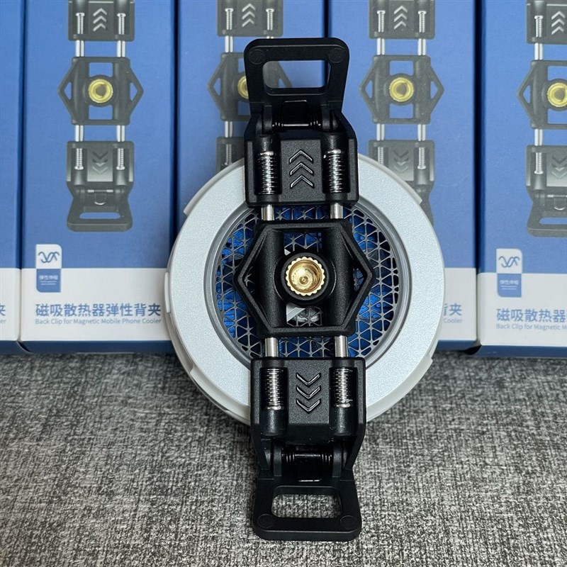 热销磁吸手机散热器通用背夹适用于飞智B7X弹簧夹子硅胶不伤手机