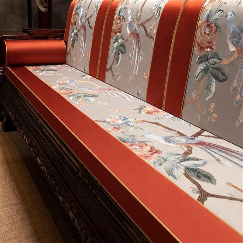 热销红木沙发坐垫带靠背中式实木家具沙发套罩加厚海绵乳胶垫防滑