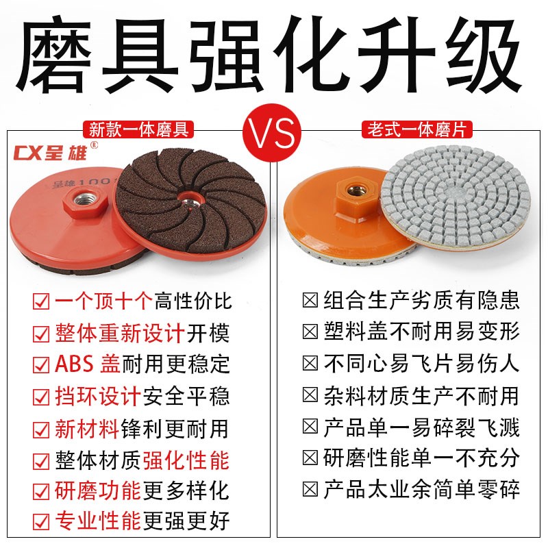 热销一体式修边片打磨花岗岩角磨机石材英去毛刺金刚石磨片抛光瓷