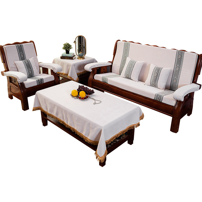 热销实木沙发坐垫带靠背加厚海绵连体防滑中式红木沙发坐套一体春
