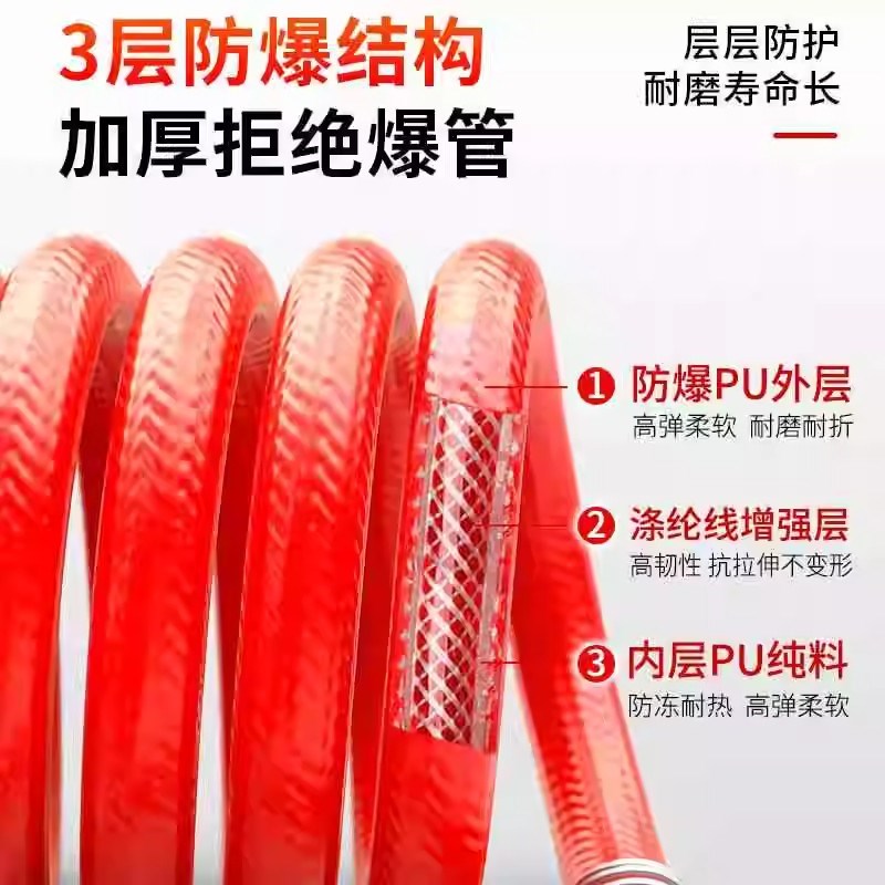 热销PU弹簧气管软管气泵空压机打气机气动高压伸缩螺旋吹尘枪汽管