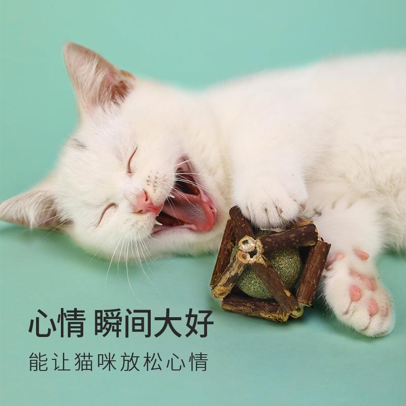 猫猫玩具木天蓼玲珑球内含薄荷球逗猫铃铛球发声啃咬磨牙猫咪玩具