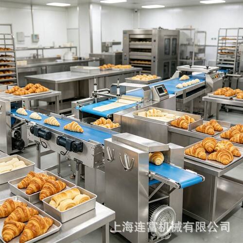 连富可颂牛角包生产线 大型面包全自动化流水线 商用起酥面包设备