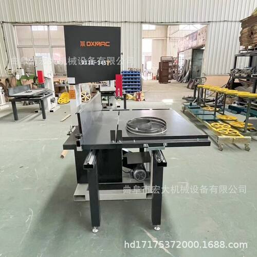 房车自行车配件橡胶塑料切割带锯机 立式滑轨推台锯 可数控操作