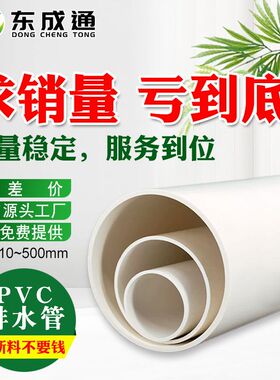 pvc管110排水水管160排污管75雨水50下水200mm白色塑料通风管加厚