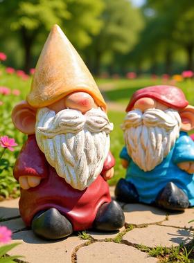 精灵小矮人侏儒花园客厅阳台庭院装饰工艺品摆件跨境亚马逊尖平头