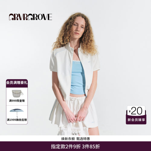 GRVR GROVE官方旗舰店HS夏日款小立领短袖休闲T恤GM5TS01C