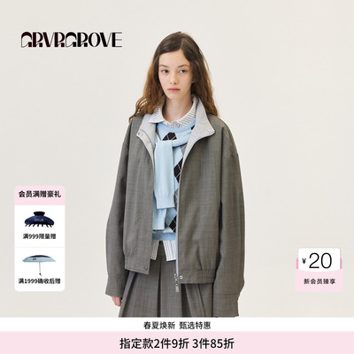 GROVE官方旗舰店2026PS春季新款双面穿小立领夹克外套 GP26JPC07