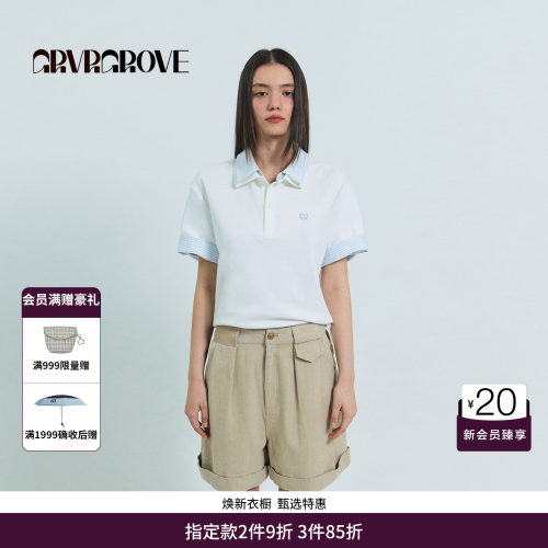GRVR GROVE官方旗舰店26SS春夏新款韩系短袖polo衫T恤 GS26TSC01