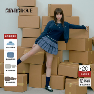 【林娜琏同款】GROVE 2026PS春季新款长袖针织开衫花边 GP26KNC29