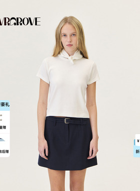 GROVE官方旗舰店2026PS春季新款短袖T恤纯色基础打底衫 GP26TSC69