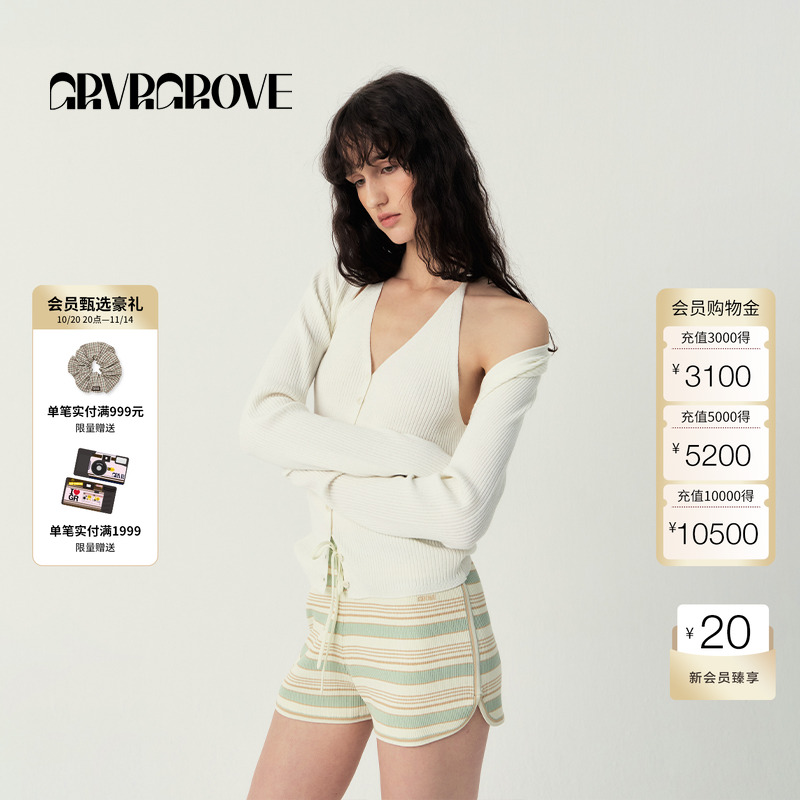 GROVE官方旗舰店2025SS春夏新款女士披肩针织衫开衫GS5KN25J