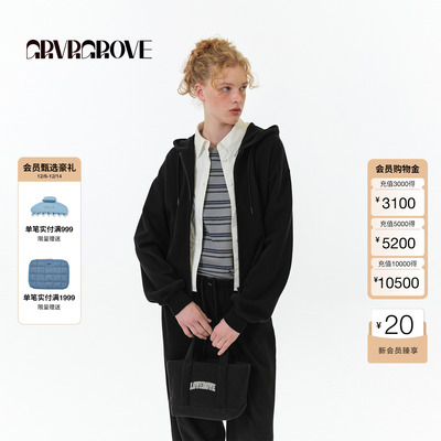 GROVE官方旗舰店 2025FW秋季新款圆领长袖条纹T恤女款 GF5TS02C