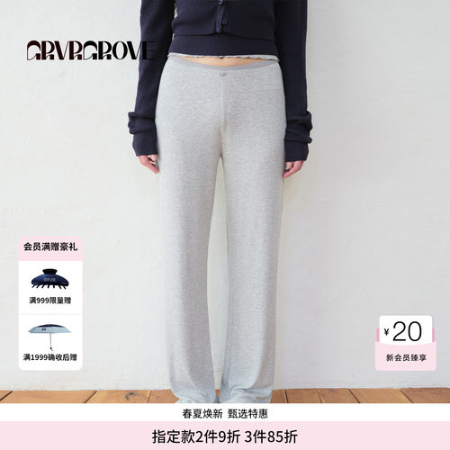 GROVE官方旗舰店BS系列夏季款针织长裤韩系休闲裤 BM5PT06M