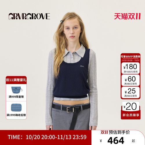 GRVR GROVE官方旗舰店2026PS春季长袖毛衣韩系叠穿内搭GP26KNC61