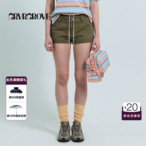 GRVR GROVE官方旗舰店26SS春夏新款韩系牛仔短裤女 GS26PTC05