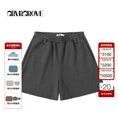 GROVE官方旗舰店2025SS春夏新款女士水洗针织短裤 GCM5PT06