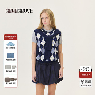 GROVE官方旗舰店2026PS春季新款针织背心假两件装饰袖子GP26KNC01