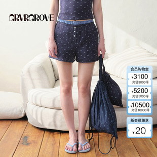 BM5PT04M 女士碎花针织短裤 GROVE官方旗舰店2025BS系列夏季 新款