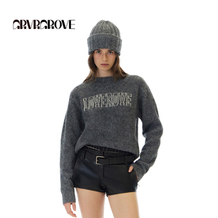 毛衫 圆领长袖 女GCW5KN08 新款 GROVE官方旗舰店2025WT冬季