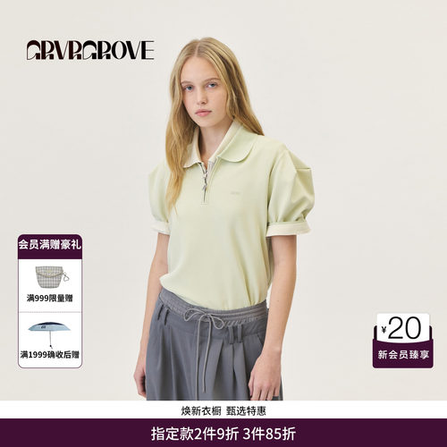 GRVR GROVE官方旗舰店2026PS春季短袖POLO衫韩系套头衫 GP26TSC65