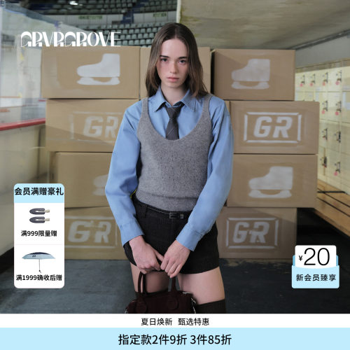 GROVE官方旗舰店 WT冬季款长袖衬衫宽松休闲翻领GCW5SH02