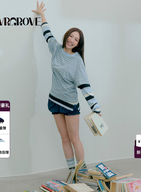 【林娜琏同款】GRVR GROVE官方旗舰店26PS春短袖条纹T恤GP26TSC21