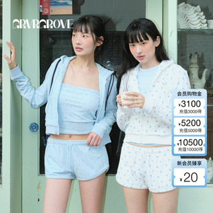 卫衣BM5JP02M 女碎花连帽开衫 GROVE官方旗舰店2025BS系列夏季 新款