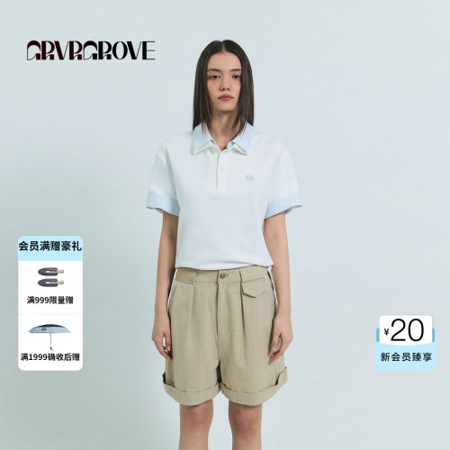 GROVE官方旗舰店2026SS春夏新款韩系上装短袖polo衫T恤 GS26TSC01