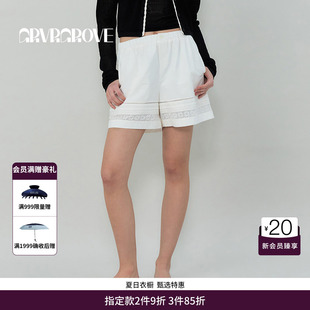 GRVR GROVE官方旗舰店SS春夏女士蕾丝梭织短裤GS5PTM