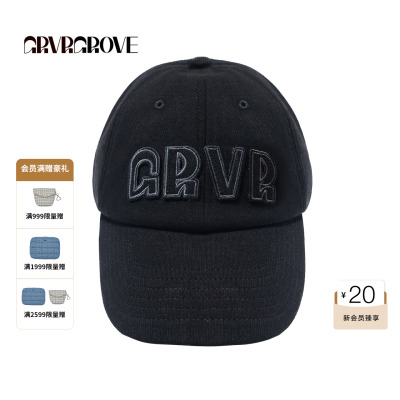 GROVE官方旗舰店 WT冬季款韩系潮流LOGO棒球帽 GCW5HT03