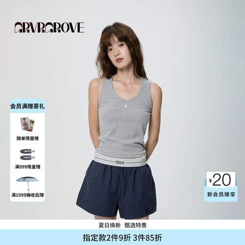 GROVE官方旗舰店SS春夏款女士V领针织背心GCM5SL01