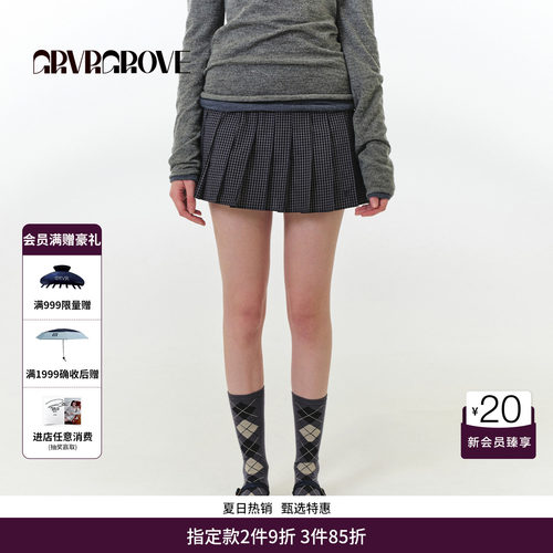 GRVR GROVE官方旗舰店FW秋季款短裙女韩版 GF5SK19C