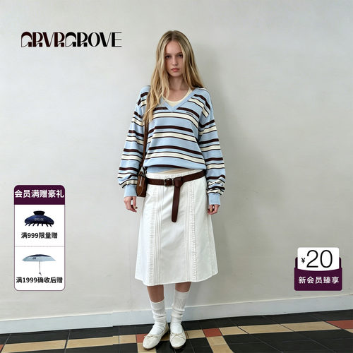 GRVR GROVE官方旗舰店2026PS春季韩系长裙半身裙GP26SKC67