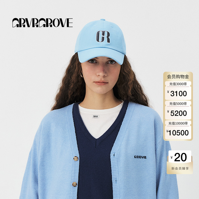 GROVE官方旗舰店明星同款女2025PS春季新款LOGO棒球帽GS5HT50J
